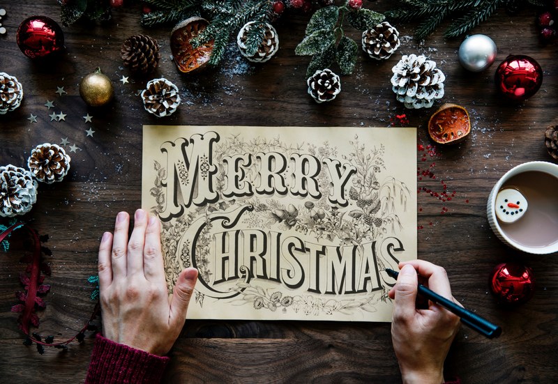 merry christmas card hot chocolate and marshmallow 4k