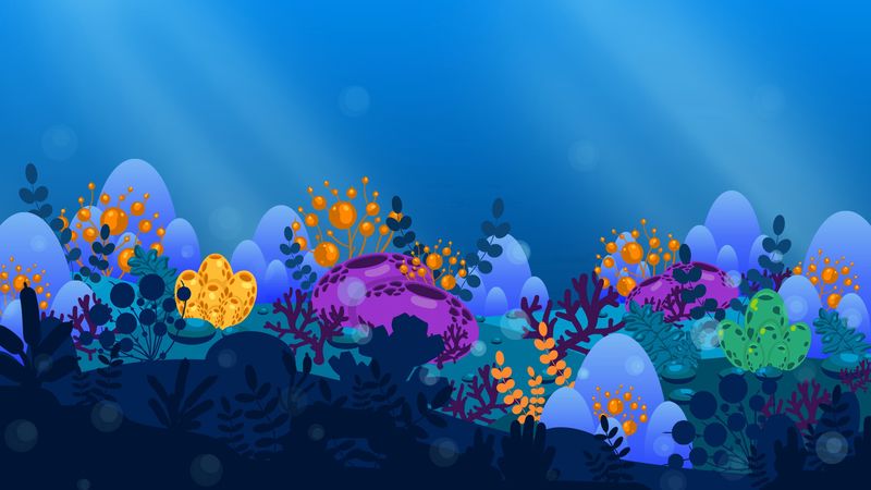seaweed, sea, art, vector, 4k