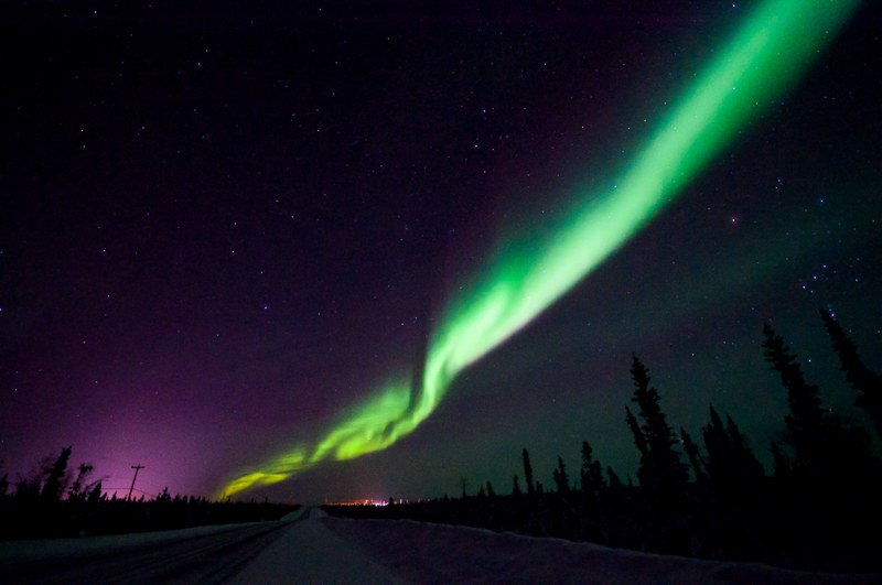 northern light night star and sky 4k