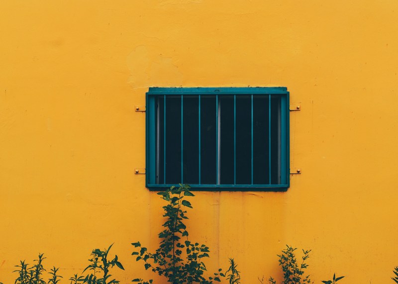 window wall barred window and exterior 4k