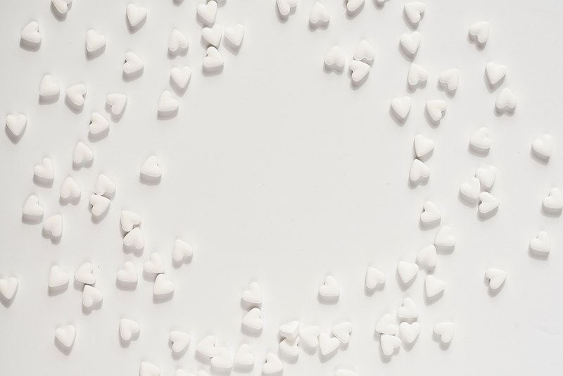 heart white candy and sweets 4k