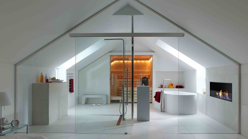 interior, style, design, home, house, room, bathroom, sauna, glass, 4k