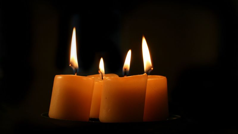candles, fire, close-up, 4k