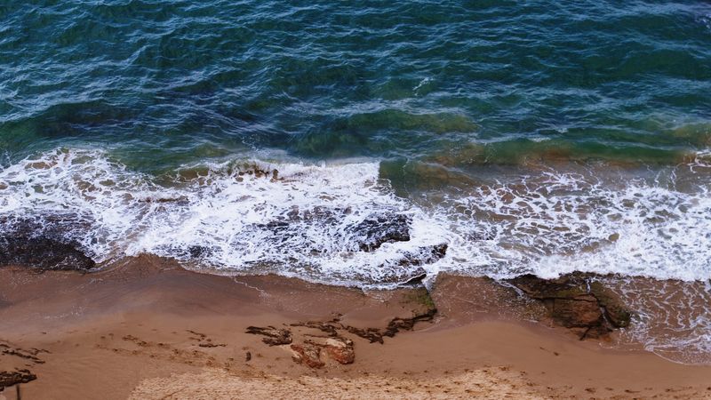 sea, beach, footprints, 4k
