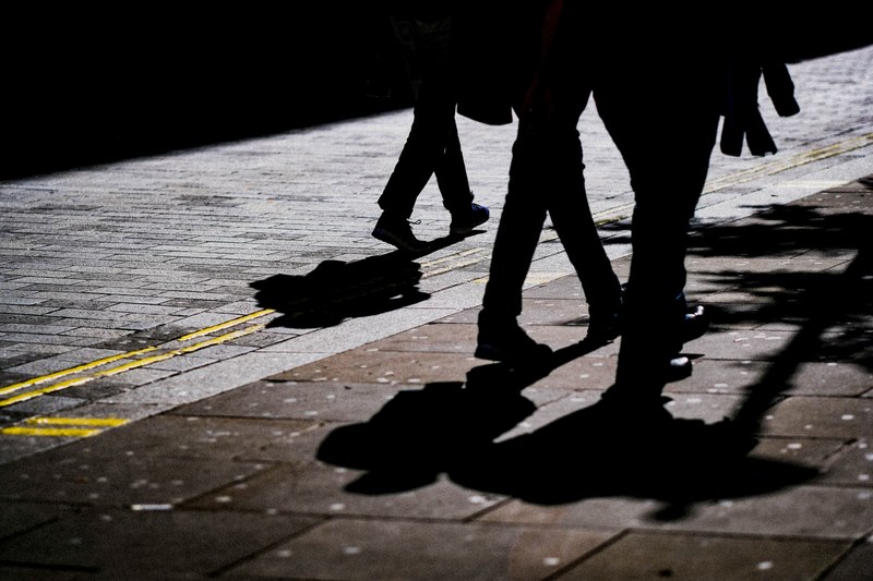 pavement silhouette walk and shadow 4k