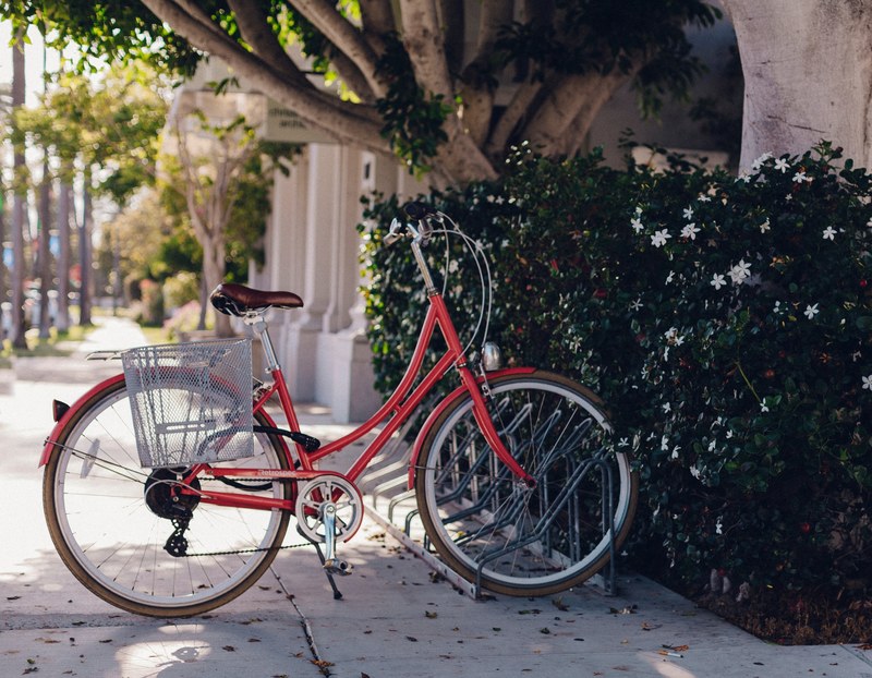 bike bicycle parked and bike stand 4k