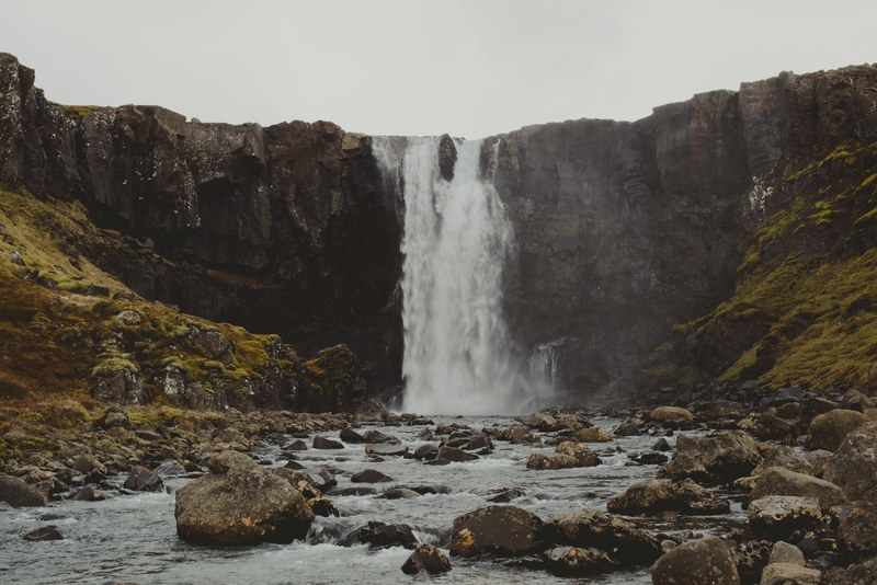 waterfall rock river and water 4k