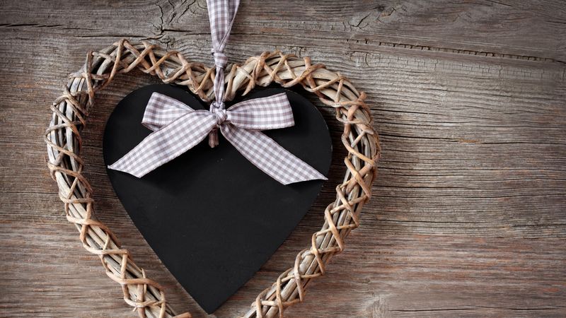 heart, bow, braided, 4k