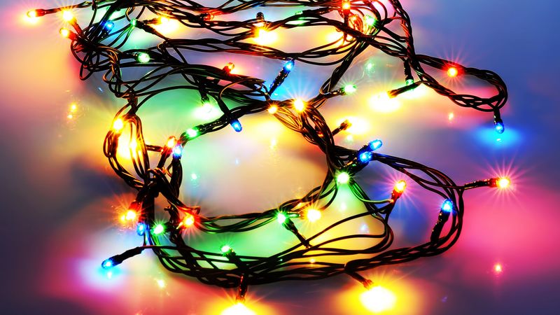 garland, lights, light, holiday, christmas, new year, 4k