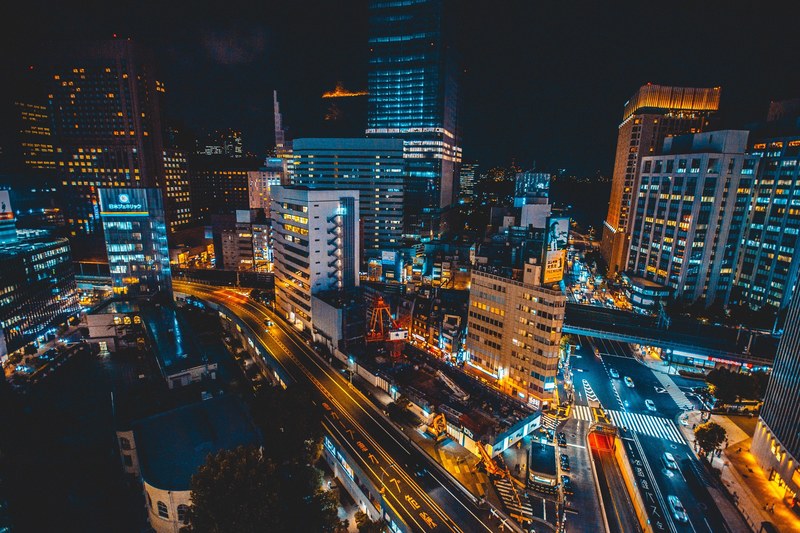 city metropolitan cityscape and city at night 4k