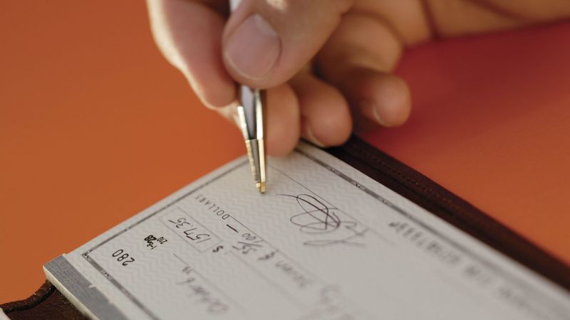 check, signature, pen, 4k