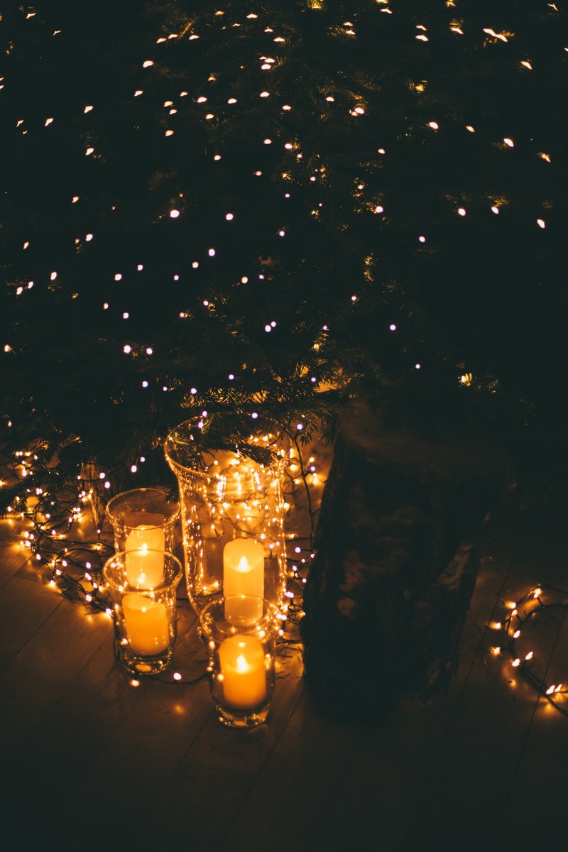 illuminated candles glass and vase hd, 4k