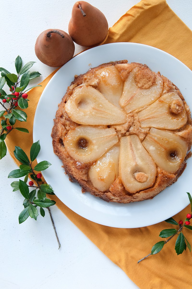 upside down pear cake 4k