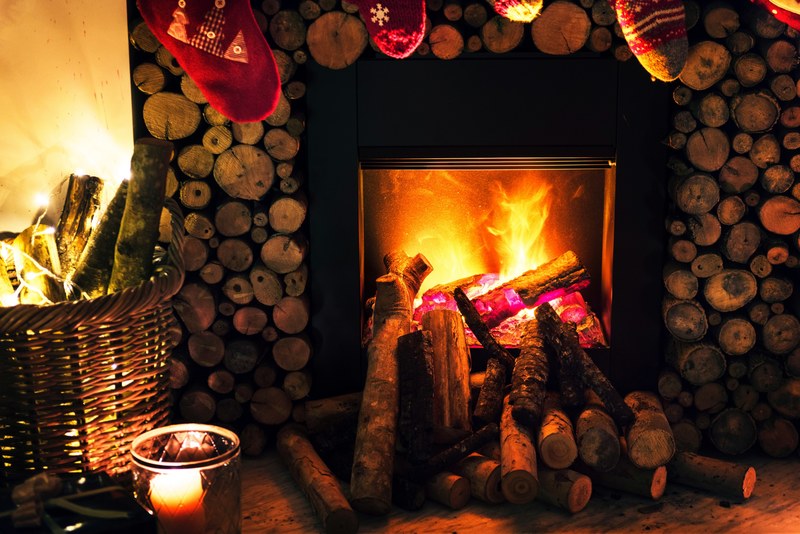 fire burning logs and wood 4k
