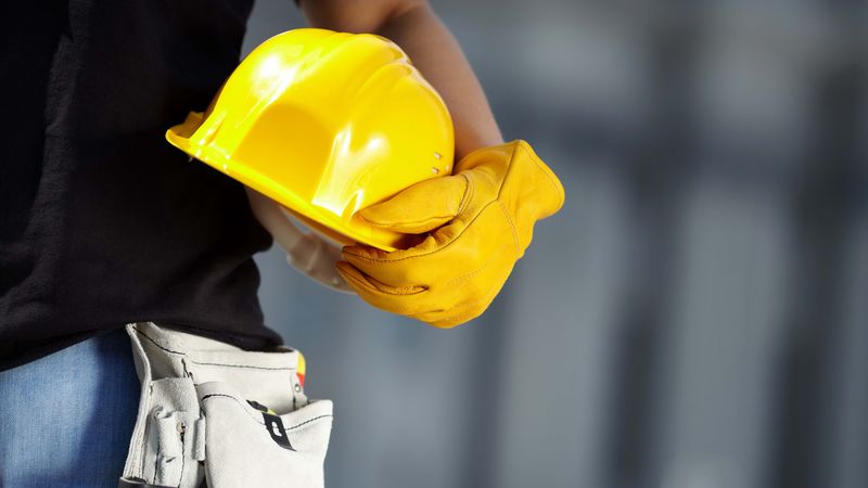 construction, helmet, arm, 4k