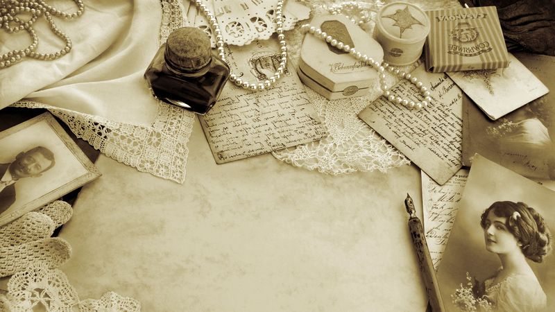 table, antique, things, black and white, 4k