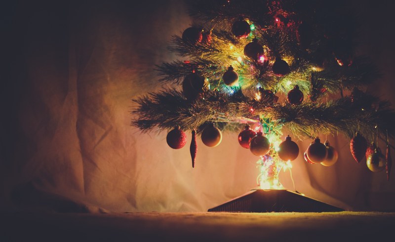 bauble lights fairy light and tree 4k