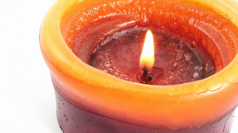 candle, fire, white background, close-up, 4k