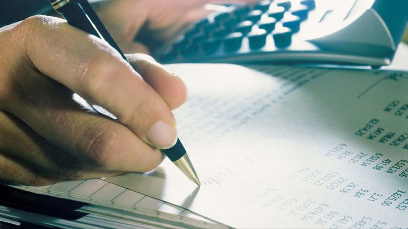 hand, writing, pen, calculator, 4k