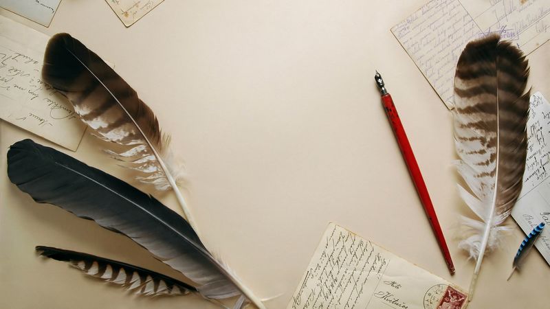 letters, pens, pen, desk, 4k