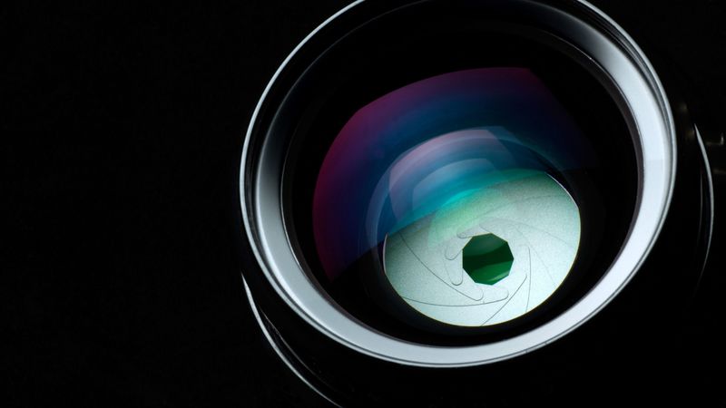 lens, shutter, optics, black background, 4k