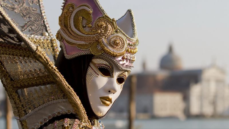 mask, outfit, venice, masquerade, 4k