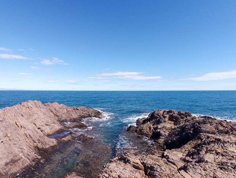 coastal rocks and the sea collioure languedoc roussillon france, sea in france 4k