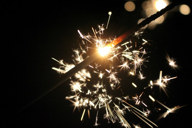 firework light spark and sparkle 4k