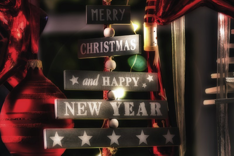 sign christmas decor and decoration 4k