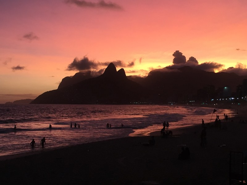 sunset at ipanema beach 4k