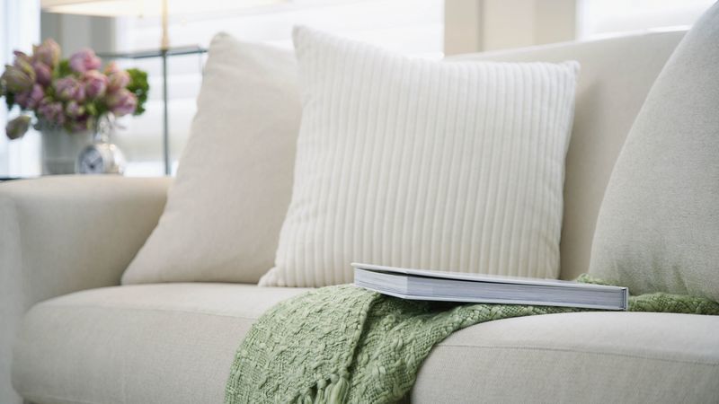 sofa, pillows, living room, 4k