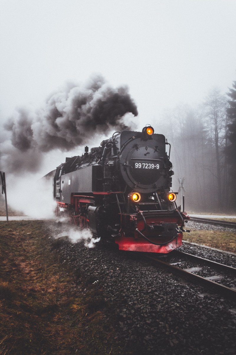train engine smoke and tracks hd, 4k