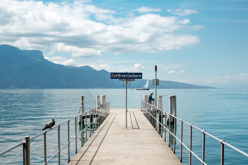 fishing dock loading dock and landscape 4k