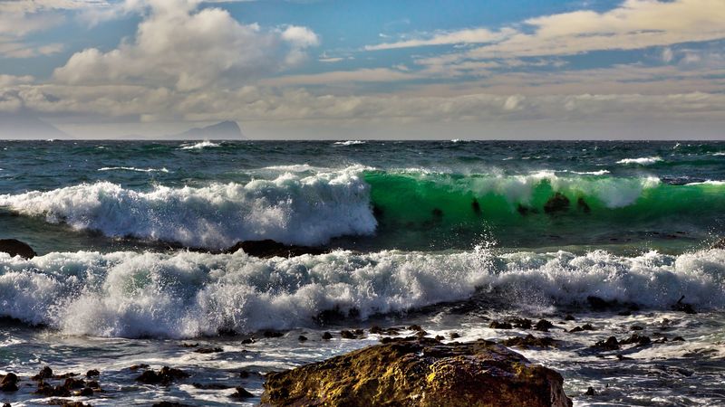 sea, waves, landscape, 4k