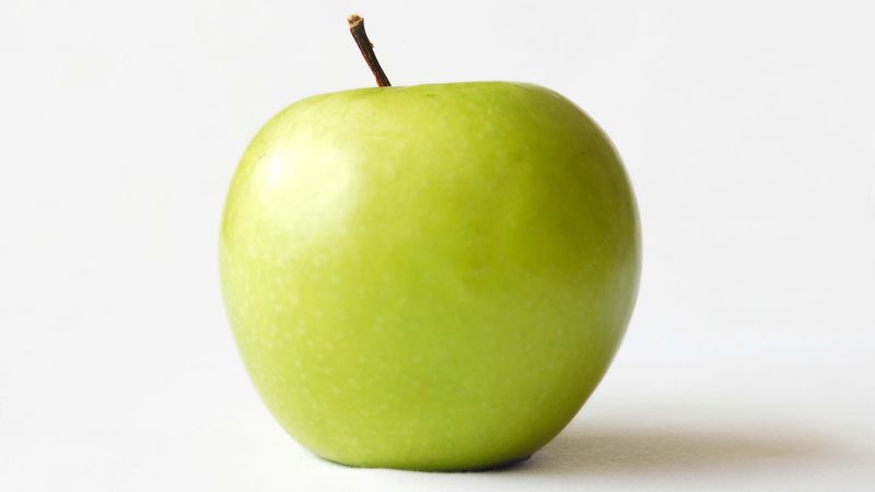 apple, white background, fruit, 4k