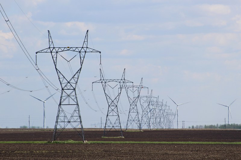 pylon electricity power and wind turbine 4k