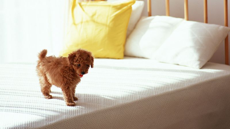 puppy, curls, bed, morning, 4k