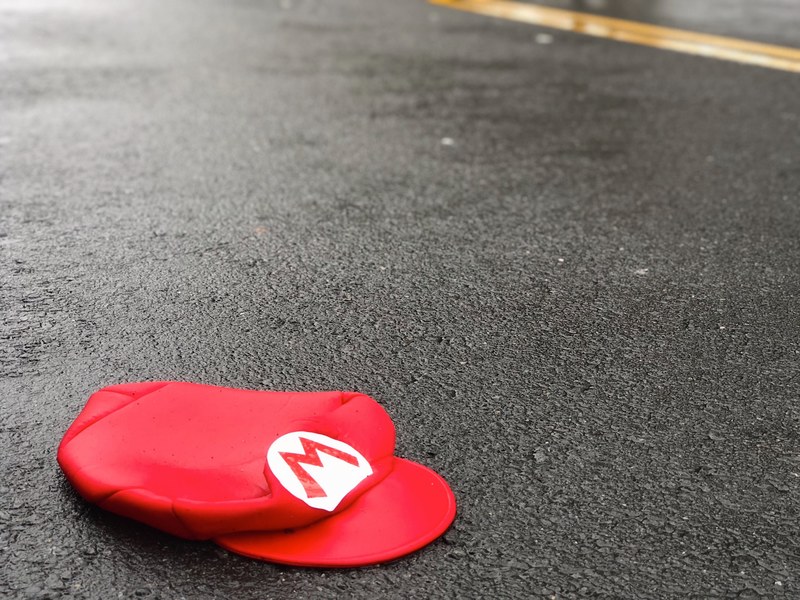 mario hat in the street 4k