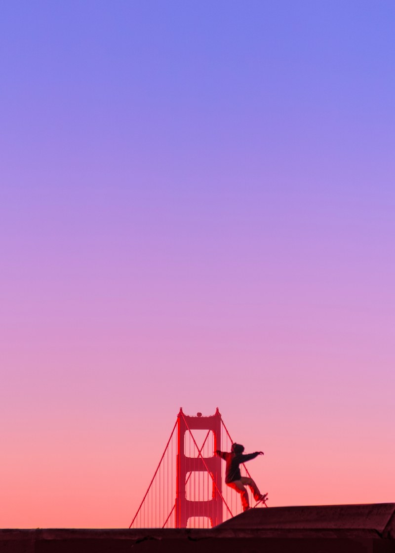skateboarder skateboarding trick and san francisco hd, 4k