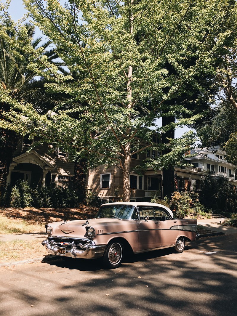 classic car tree retro and car hd, 4k