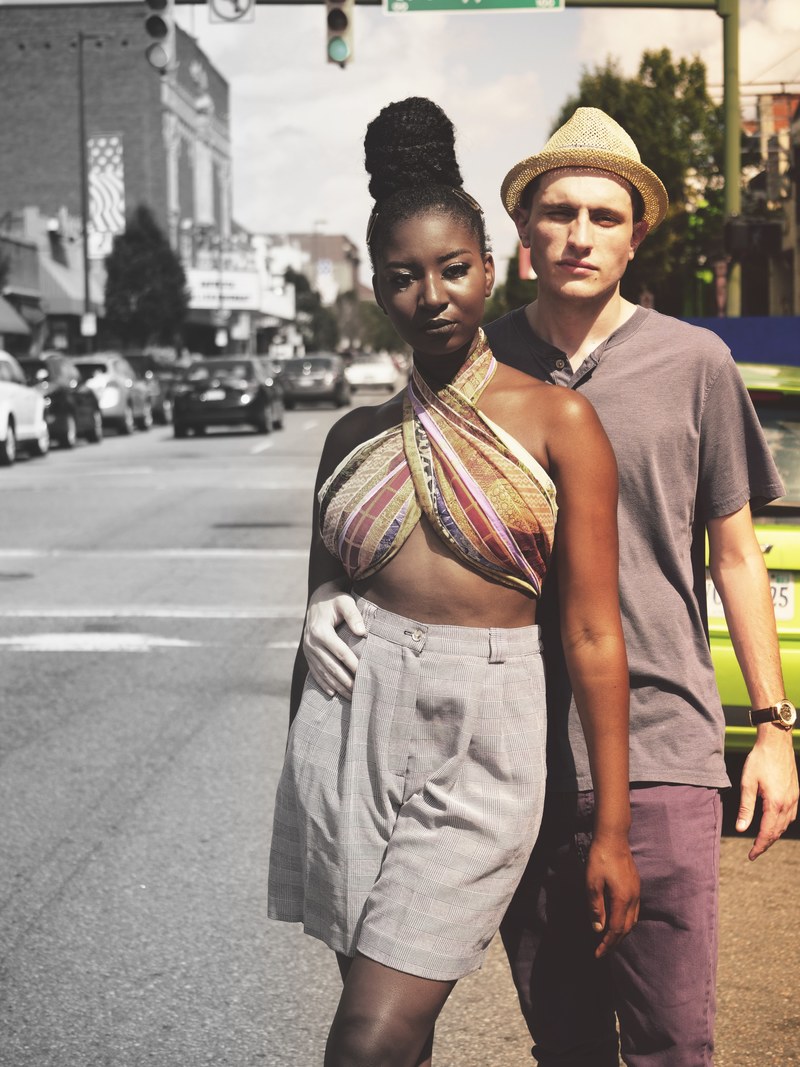an african american woman next to a caucasian man, _break the stereotype 4k