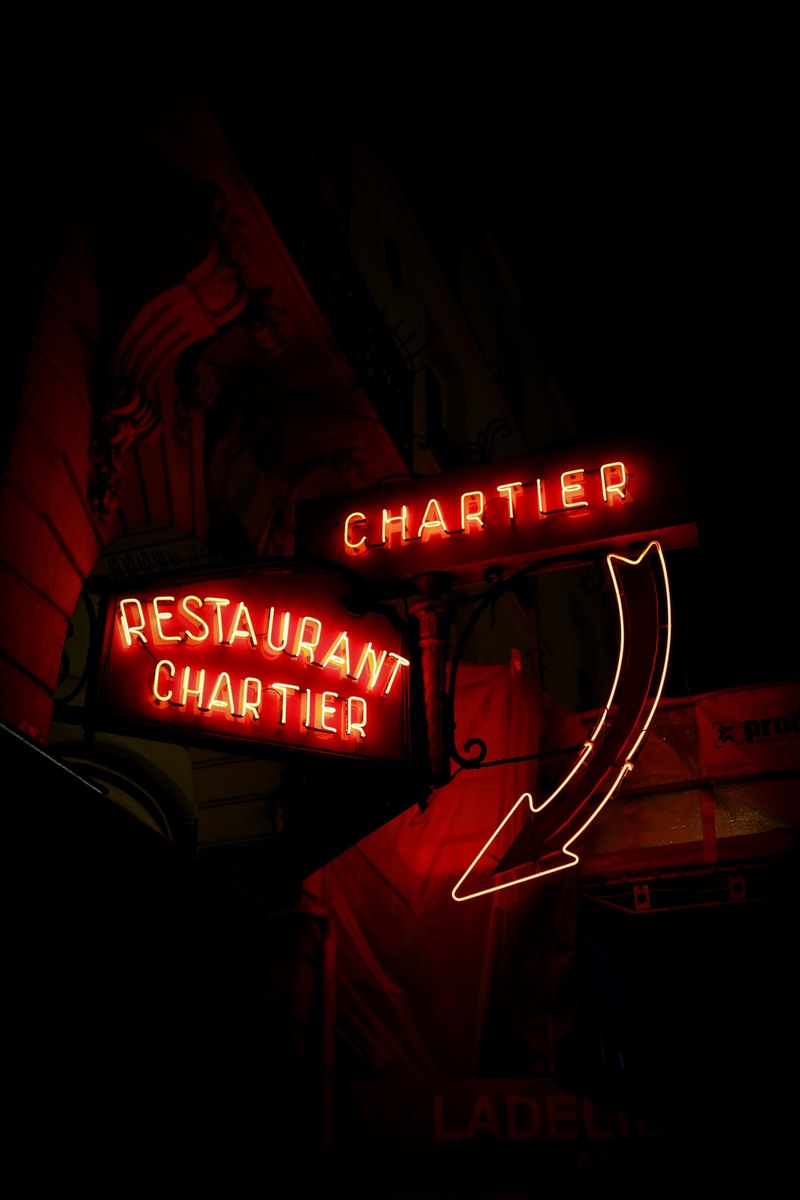 restaurant sign night and dark hd, 4k