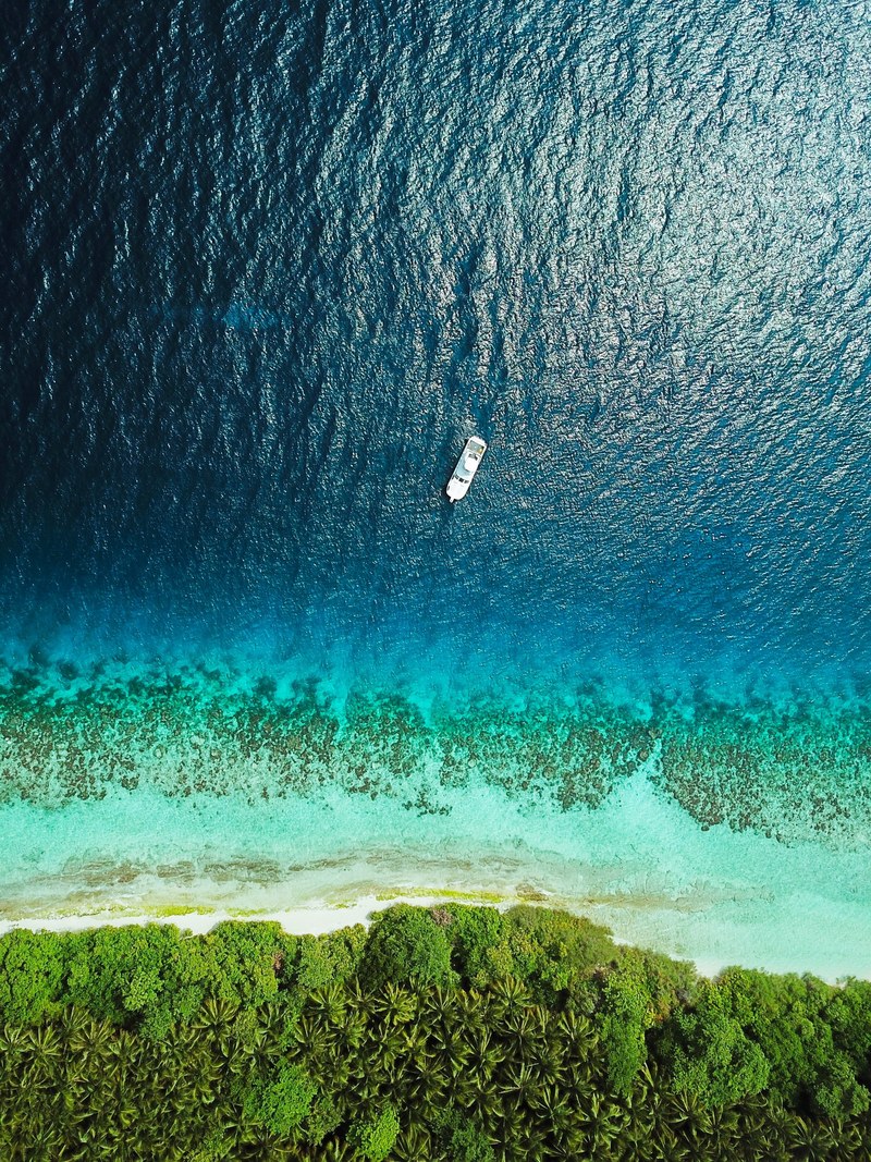 drone aerial view from above and sea hd, 4k