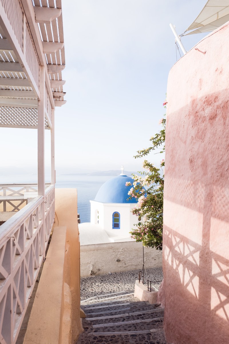 santorini streets 4k