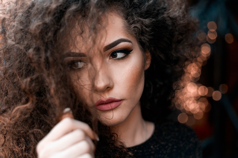 beautiful curly girl portrait in serbia 4k