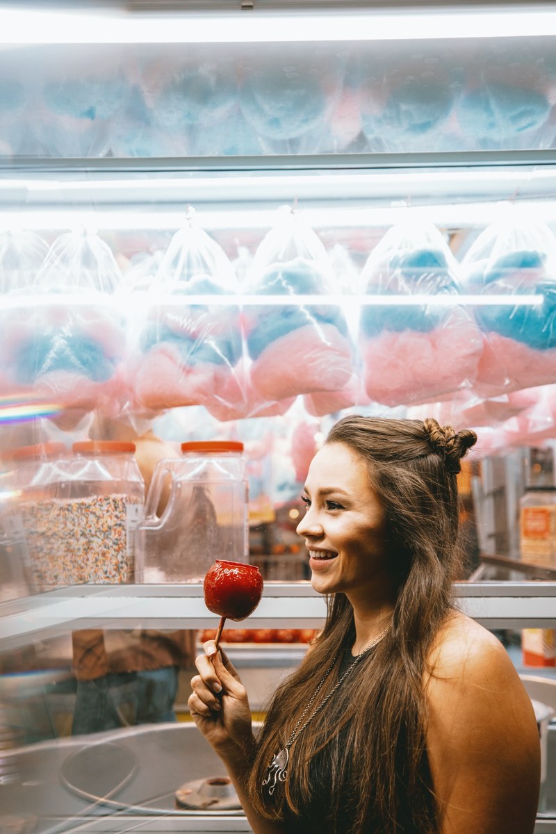portrait caramel apple fair and fun hd, 4k