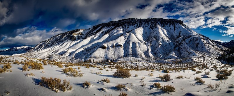 yellowstone mountains landscape wilderness sky 4k