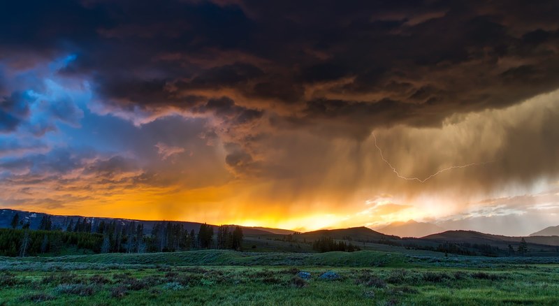 yellowstone national park wyoming landscape scenic 4k