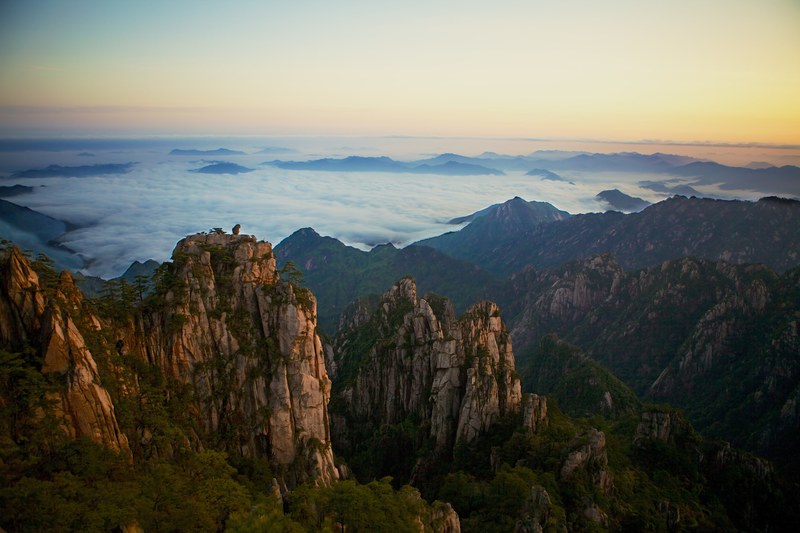 yellow mountains china yellow mountain asia 4k