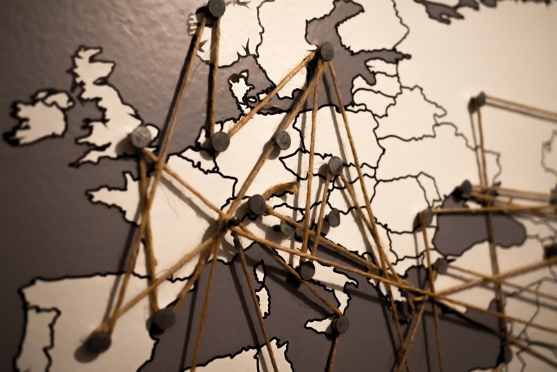 world europe map connections network continent 4k